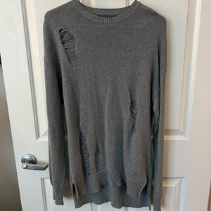 Gray Distressed Men's Sweater